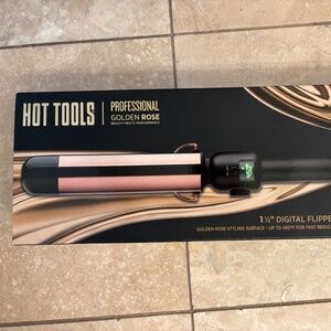 Hot Tools Professional Flipperless Curling Wand, Rose Gold, 1.5”